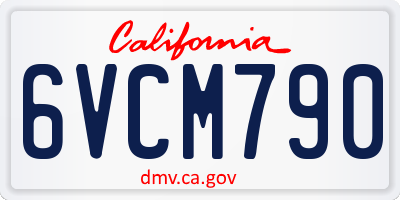 CA license plate 6VCM790