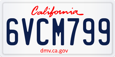 CA license plate 6VCM799