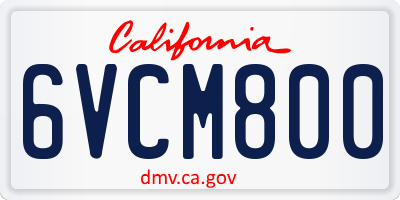 CA license plate 6VCM800