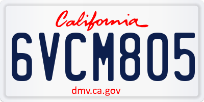 CA license plate 6VCM805