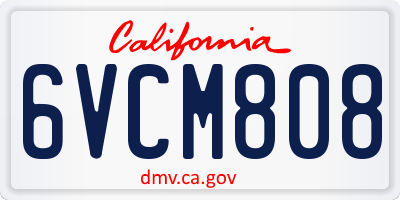 CA license plate 6VCM808