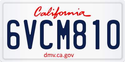 CA license plate 6VCM810