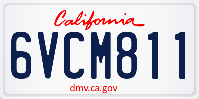 CA license plate 6VCM811