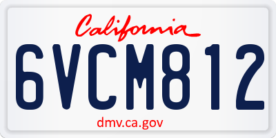 CA license plate 6VCM812