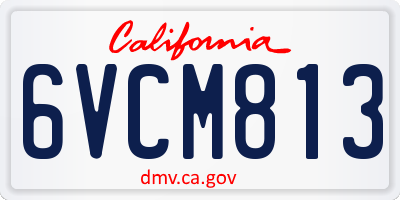 CA license plate 6VCM813