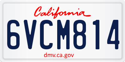 CA license plate 6VCM814