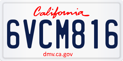 CA license plate 6VCM816