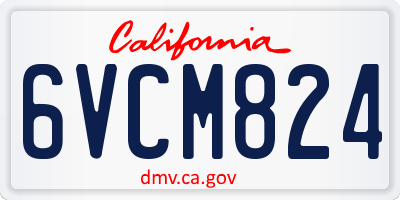 CA license plate 6VCM824