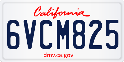 CA license plate 6VCM825