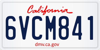CA license plate 6VCM841