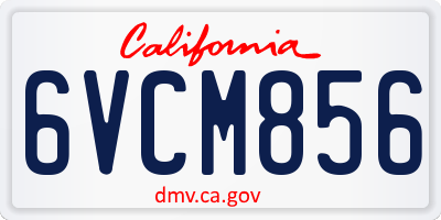 CA license plate 6VCM856