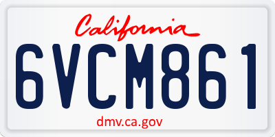 CA license plate 6VCM861