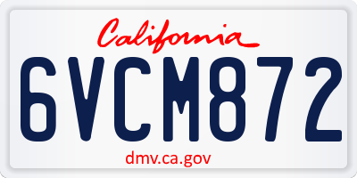 CA license plate 6VCM872