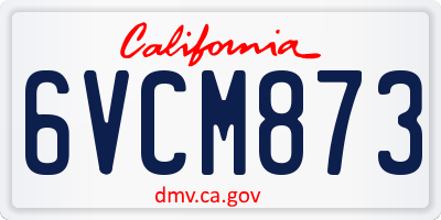 CA license plate 6VCM873