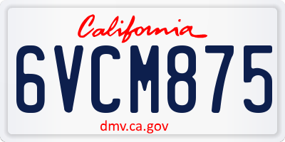 CA license plate 6VCM875