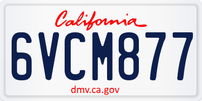 CA license plate 6VCM877