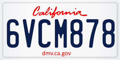 CA license plate 6VCM878