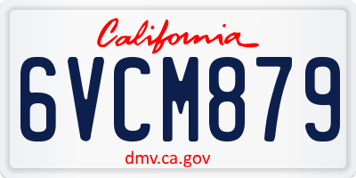 CA license plate 6VCM879