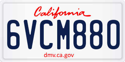 CA license plate 6VCM880
