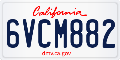 CA license plate 6VCM882