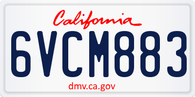 CA license plate 6VCM883