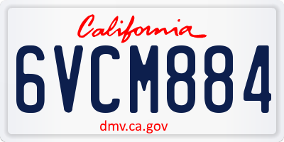 CA license plate 6VCM884