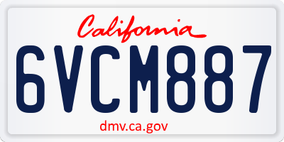 CA license plate 6VCM887