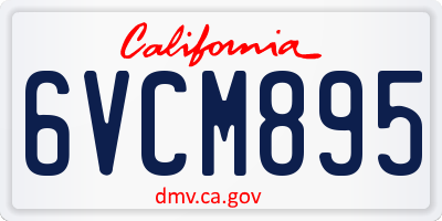 CA license plate 6VCM895