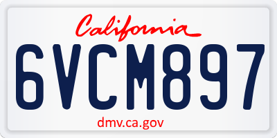 CA license plate 6VCM897