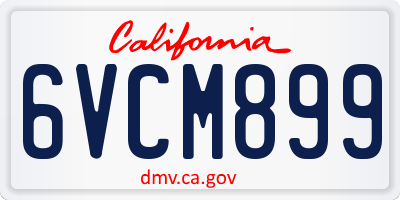 CA license plate 6VCM899