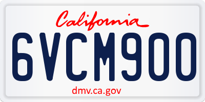 CA license plate 6VCM900