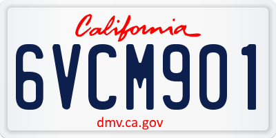 CA license plate 6VCM901