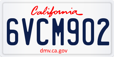 CA license plate 6VCM902