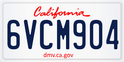 CA license plate 6VCM904