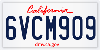 CA license plate 6VCM909