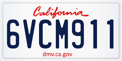 CA license plate 6VCM911