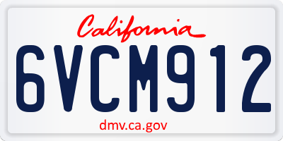 CA license plate 6VCM912