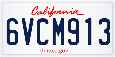 CA license plate 6VCM913