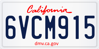 CA license plate 6VCM915