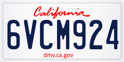 CA license plate 6VCM924
