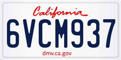 CA license plate 6VCM937