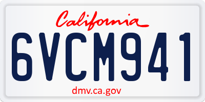 CA license plate 6VCM941