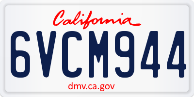 CA license plate 6VCM944