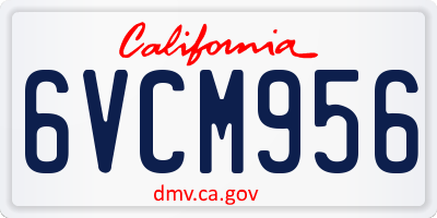 CA license plate 6VCM956