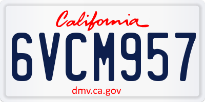 CA license plate 6VCM957