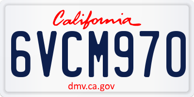 CA license plate 6VCM970