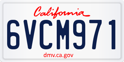 CA license plate 6VCM971