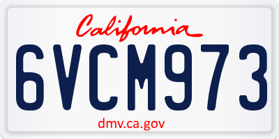 CA license plate 6VCM973