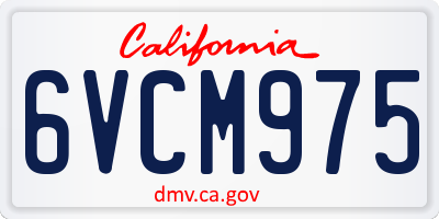CA license plate 6VCM975