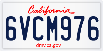 CA license plate 6VCM976